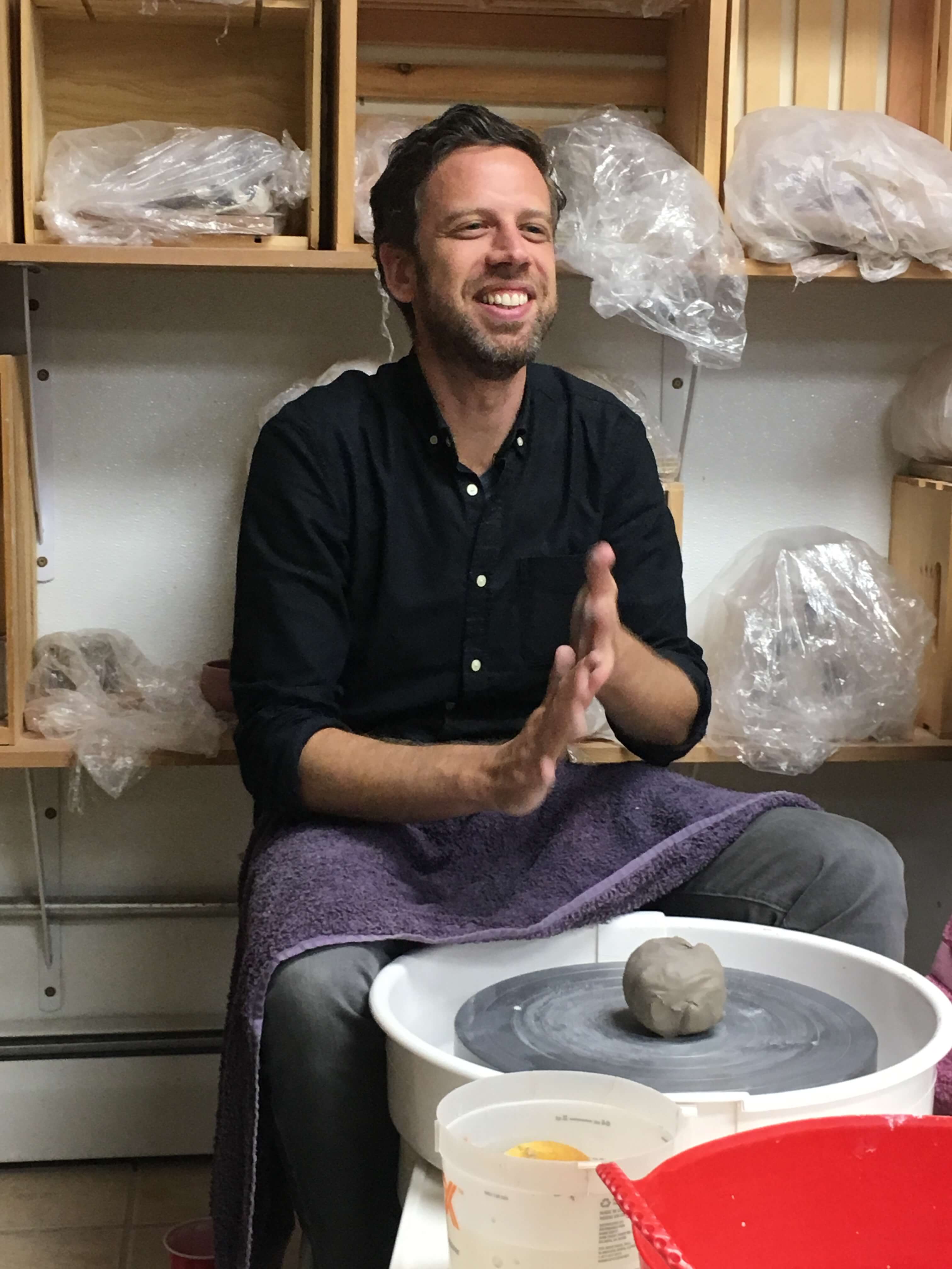 Date Night Idea: Clay Soirée at the Yonkers Pottery Studio husband